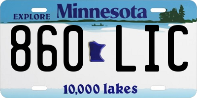 MN license plate 860LIC