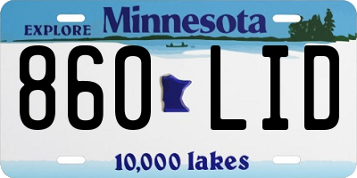 MN license plate 860LID