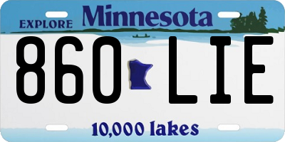 MN license plate 860LIE