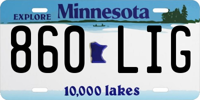 MN license plate 860LIG