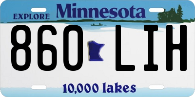 MN license plate 860LIH