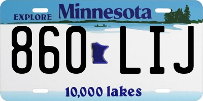 MN license plate 860LIJ