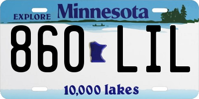 MN license plate 860LIL