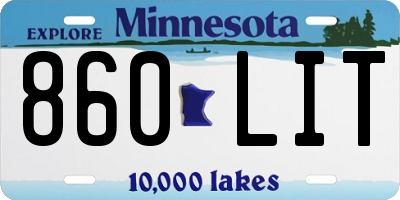 MN license plate 860LIT