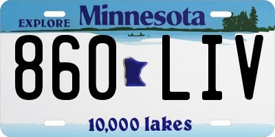 MN license plate 860LIV