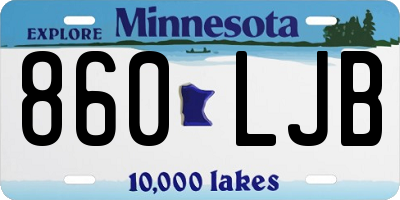 MN license plate 860LJB