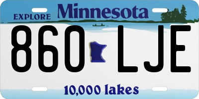 MN license plate 860LJE