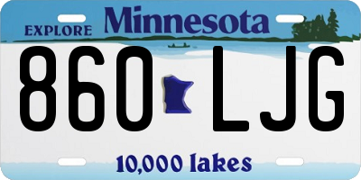 MN license plate 860LJG
