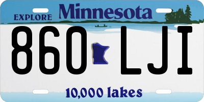 MN license plate 860LJI