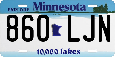 MN license plate 860LJN