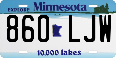 MN license plate 860LJW