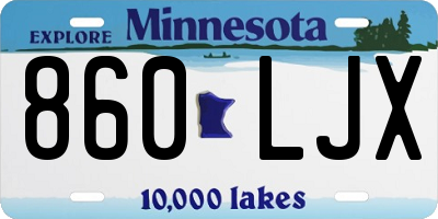 MN license plate 860LJX