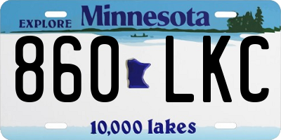 MN license plate 860LKC