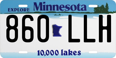 MN license plate 860LLH