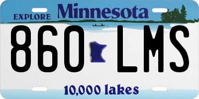 MN license plate 860LMS