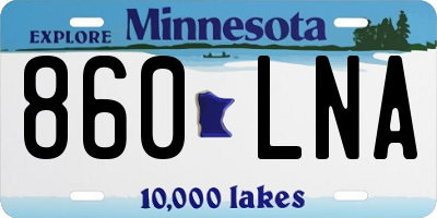 MN license plate 860LNA