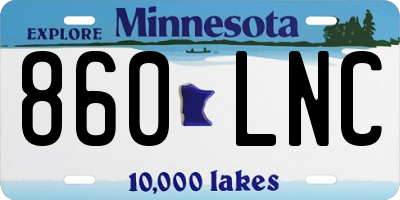 MN license plate 860LNC