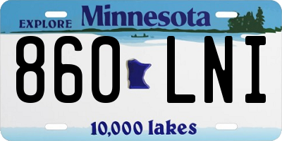 MN license plate 860LNI