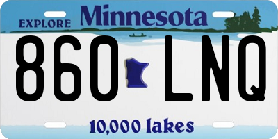 MN license plate 860LNQ