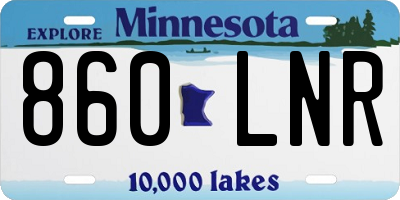 MN license plate 860LNR