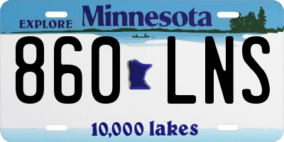 MN license plate 860LNS