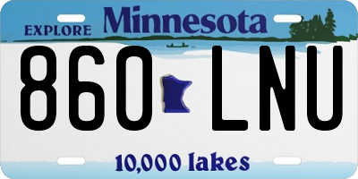 MN license plate 860LNU