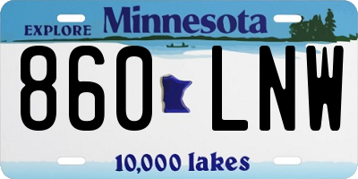 MN license plate 860LNW