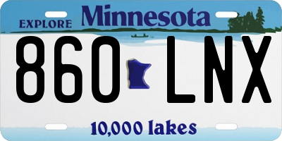 MN license plate 860LNX