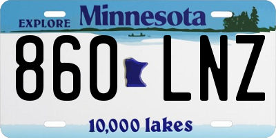 MN license plate 860LNZ