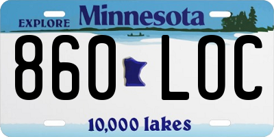 MN license plate 860LOC
