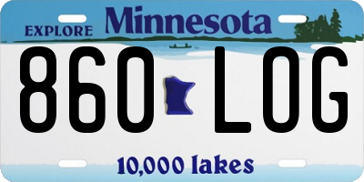MN license plate 860LOG