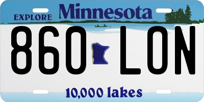 MN license plate 860LON