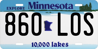 MN license plate 860LOS