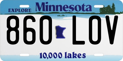 MN license plate 860LOV