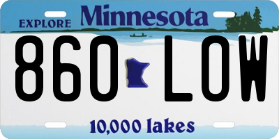 MN license plate 860LOW
