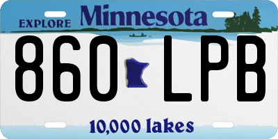 MN license plate 860LPB