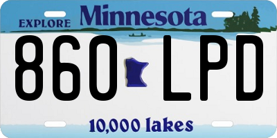 MN license plate 860LPD
