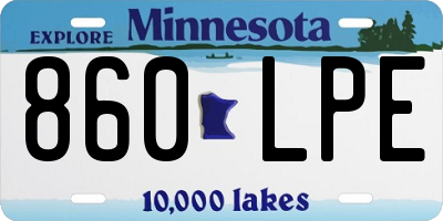 MN license plate 860LPE
