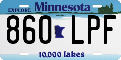 MN license plate 860LPF