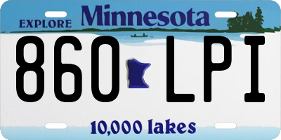 MN license plate 860LPI