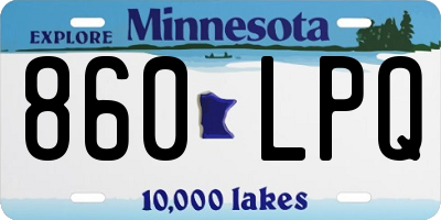 MN license plate 860LPQ