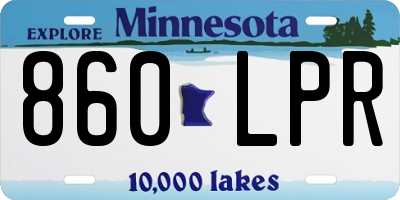 MN license plate 860LPR