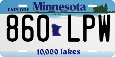 MN license plate 860LPW