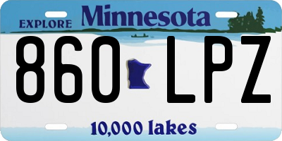 MN license plate 860LPZ