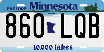 MN license plate 860LQB