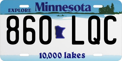 MN license plate 860LQC