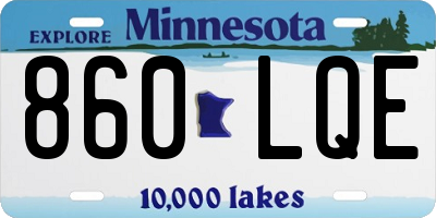 MN license plate 860LQE