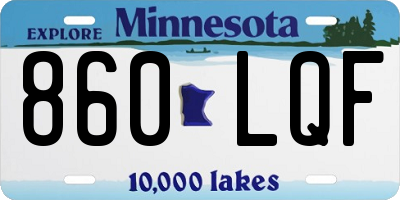 MN license plate 860LQF