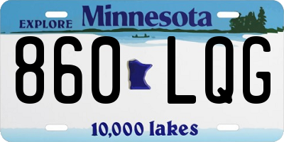 MN license plate 860LQG