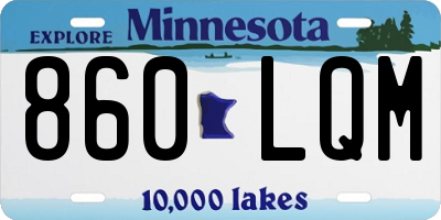 MN license plate 860LQM